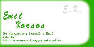 emil korsos business card